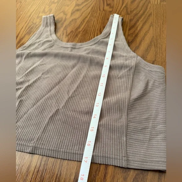 Lululemon Ribbed Softstreme Cropped Tank Top in Taupetastic NWOT Size 12 - Picture 8 of 12